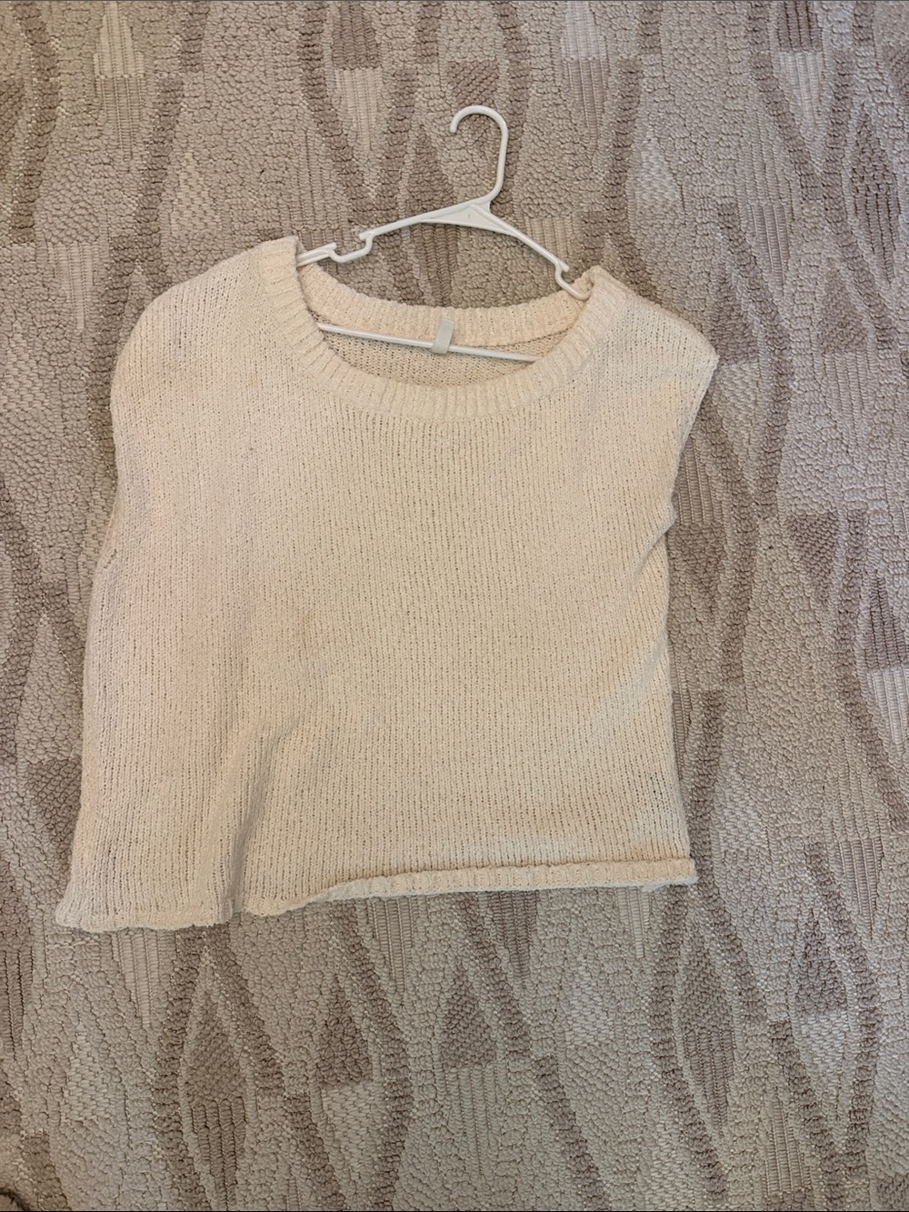 Wishlist Cream Knit Crewneck Sleeveless Sweater